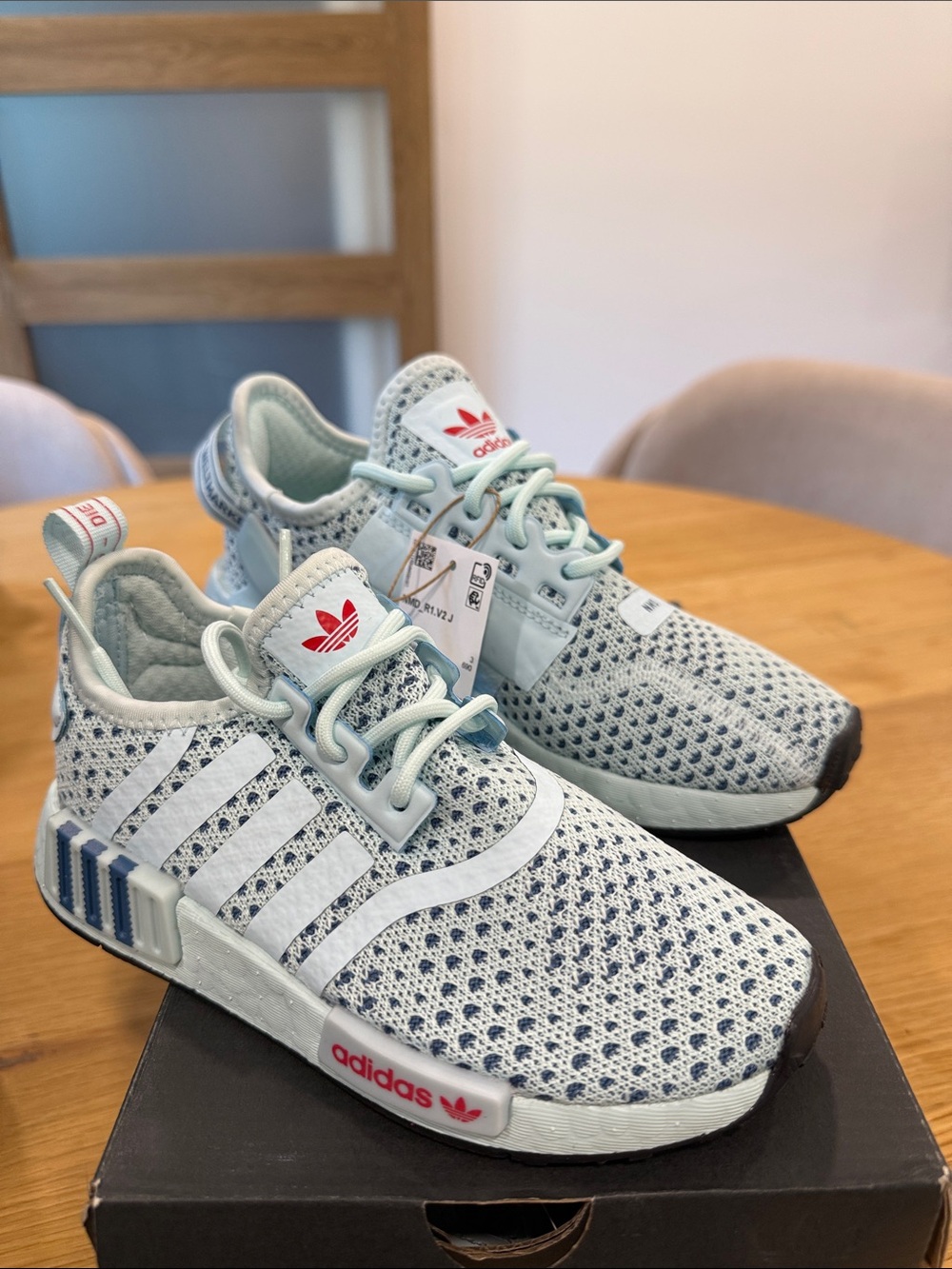 adidas Kids Light Blue Knit NMD Sneakers